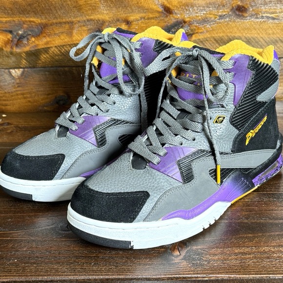 British Knights Dymacel High Tops Suede Size 9 Shoes Rare Purple/Orange C30-1E4
